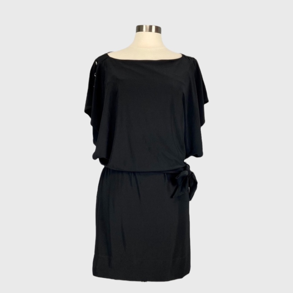 White House Black Market WHBM Womens Blouson Dress Dolman Sleeve Belted size S